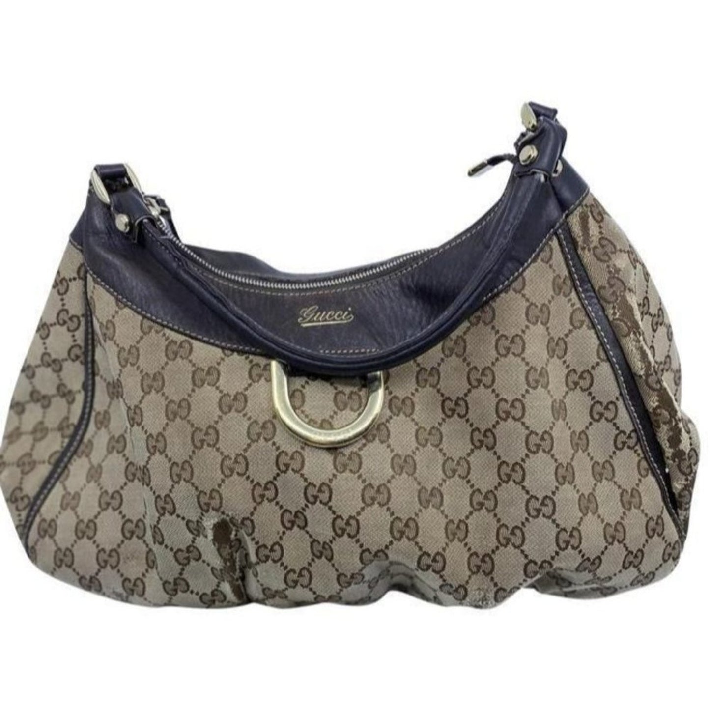 Gucci tote all over logo beige brown jacquard fabr