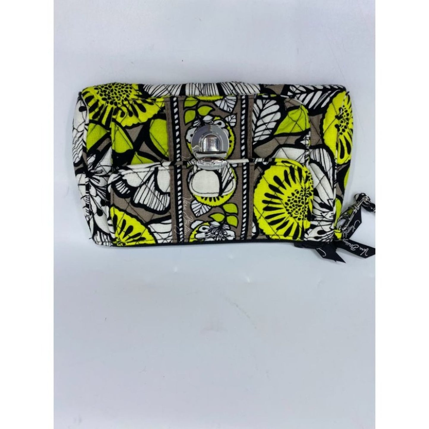 Vera Bradley White Green Black Gray Cosmetic Bag