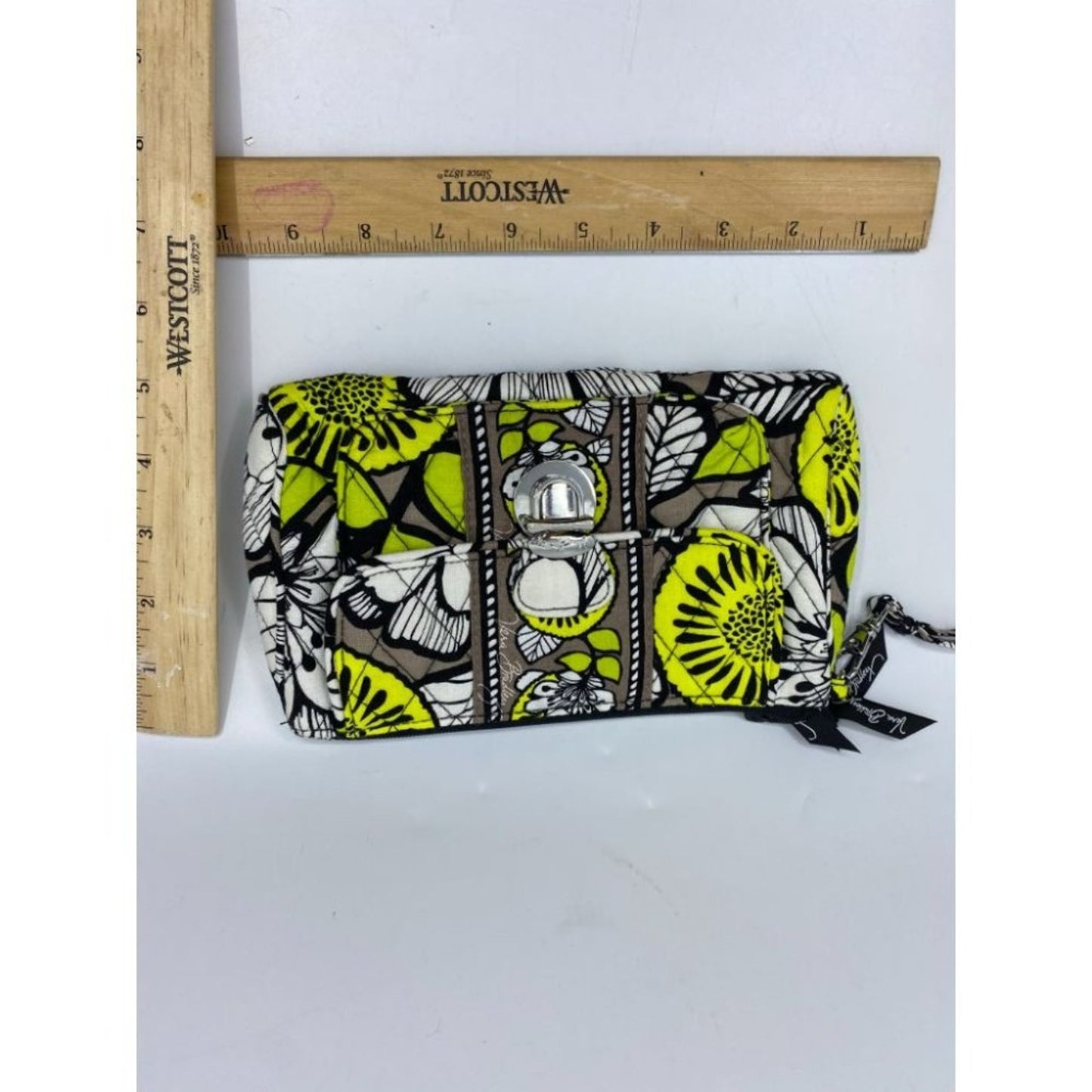 Vera Bradley White Green Black Gray Cosmetic Bag