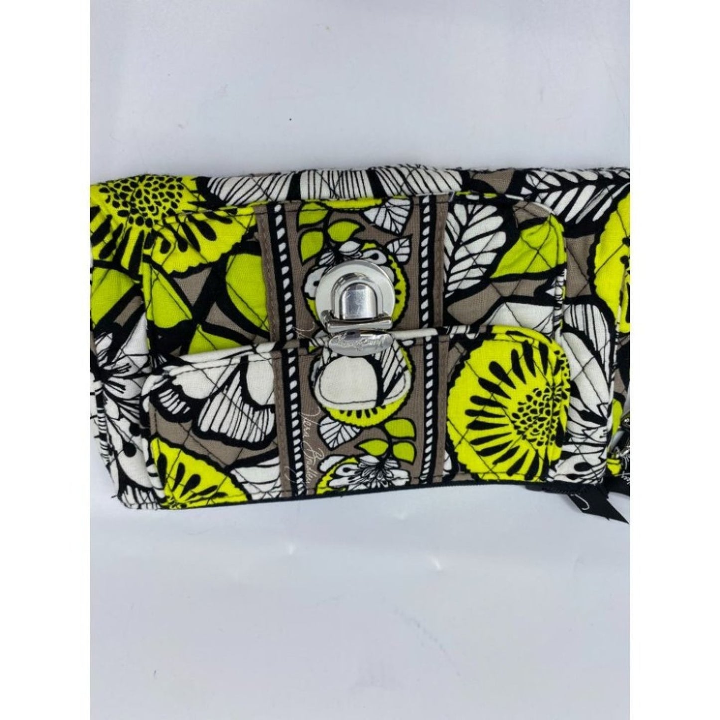 Vera Bradley White Green Black Gray Cosmetic Bag