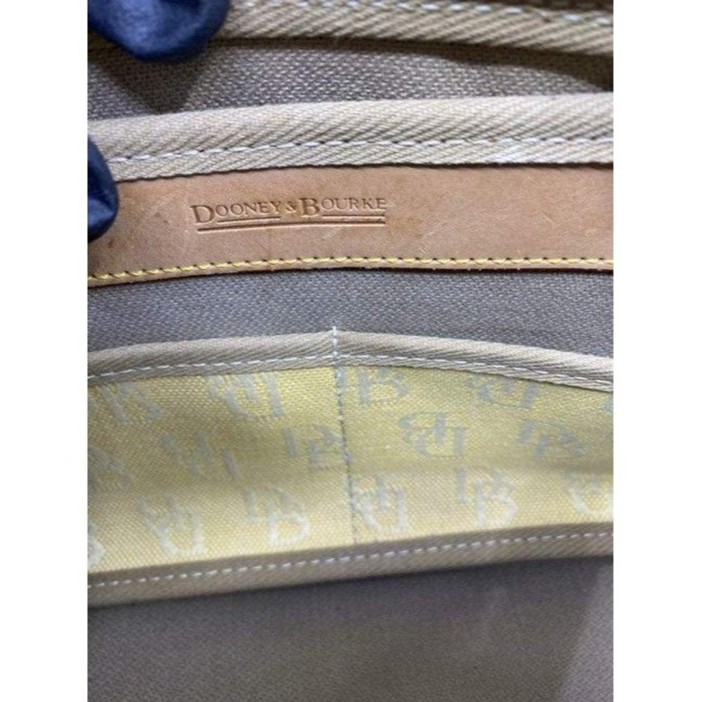 dooney and bourke fabric medium size yellow tan fa