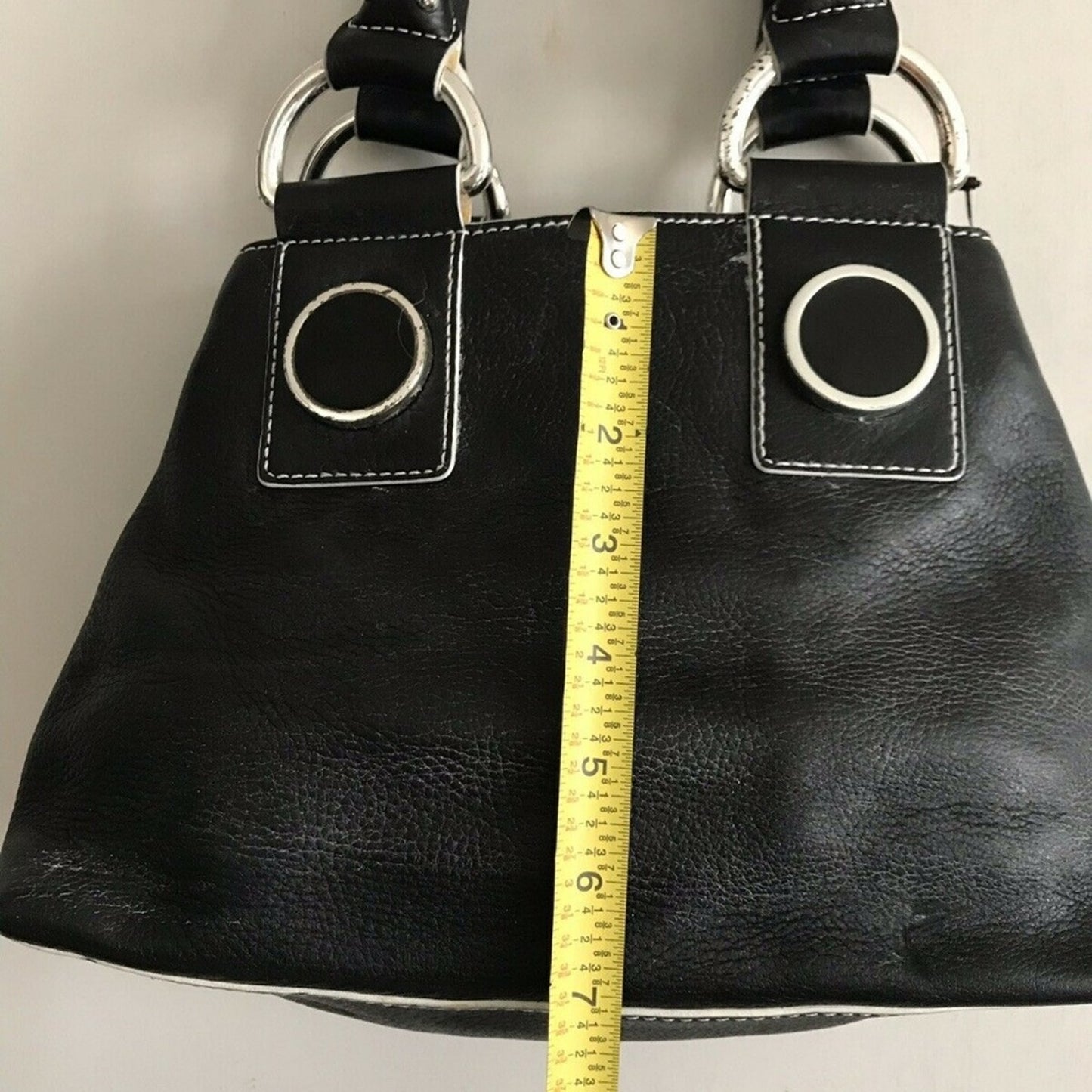 MAXX NEW YORK Medium Black Leather Handle Bag