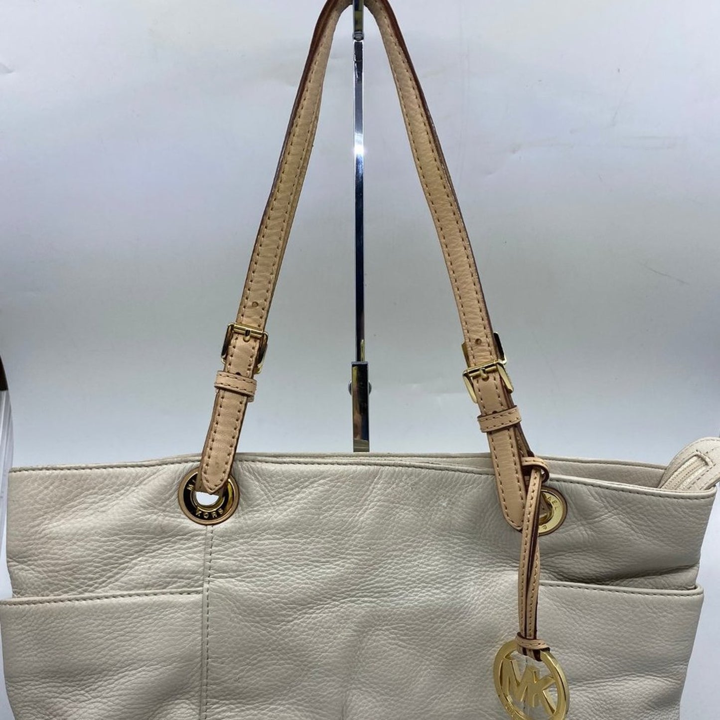 Michael Kors Large White Leather Tote Bag