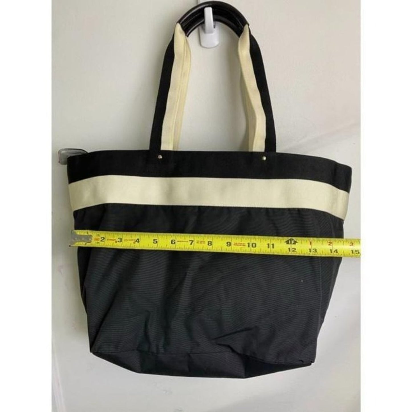kate spade shopping large cream black nylon tote