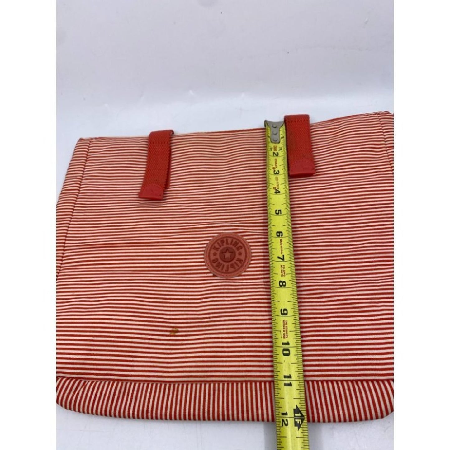 Kipling Red White Striped Accessory Bag