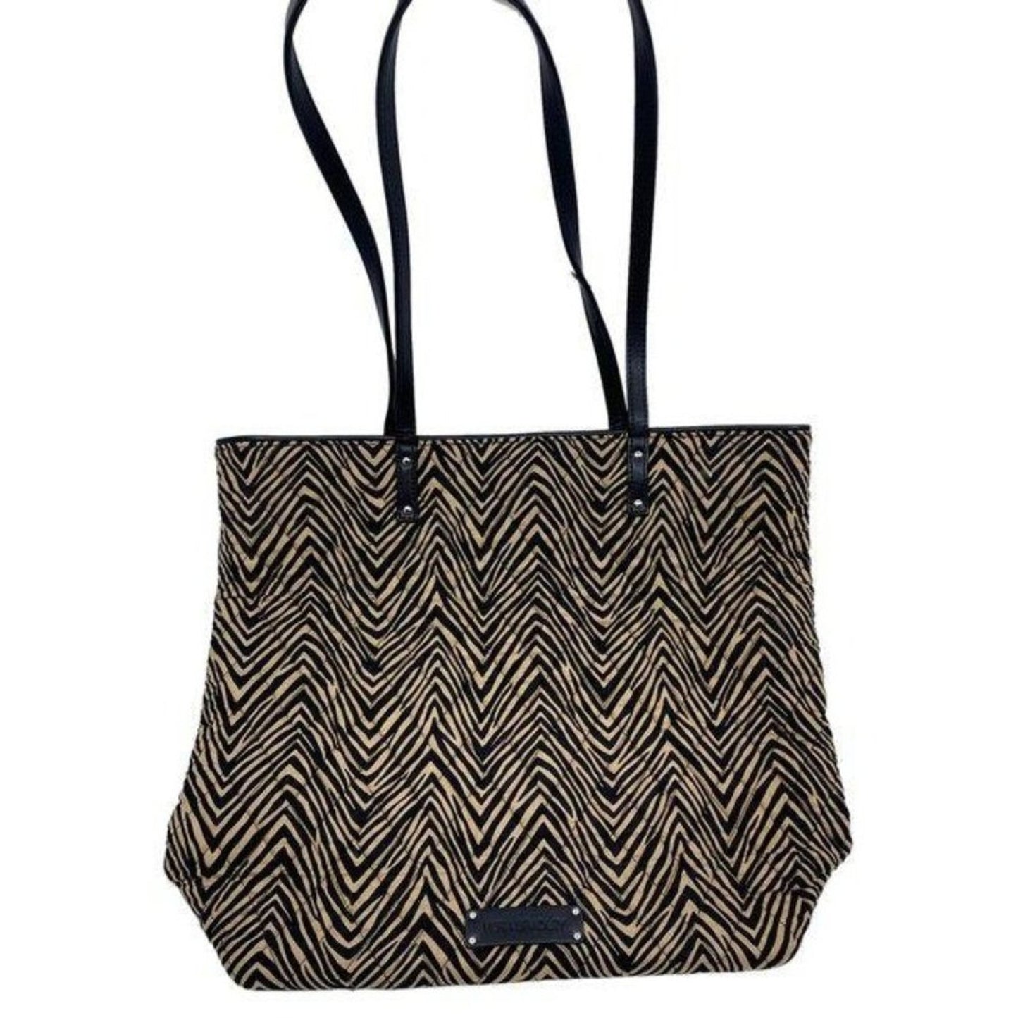 vera bradley bag large quilted black beige fabric