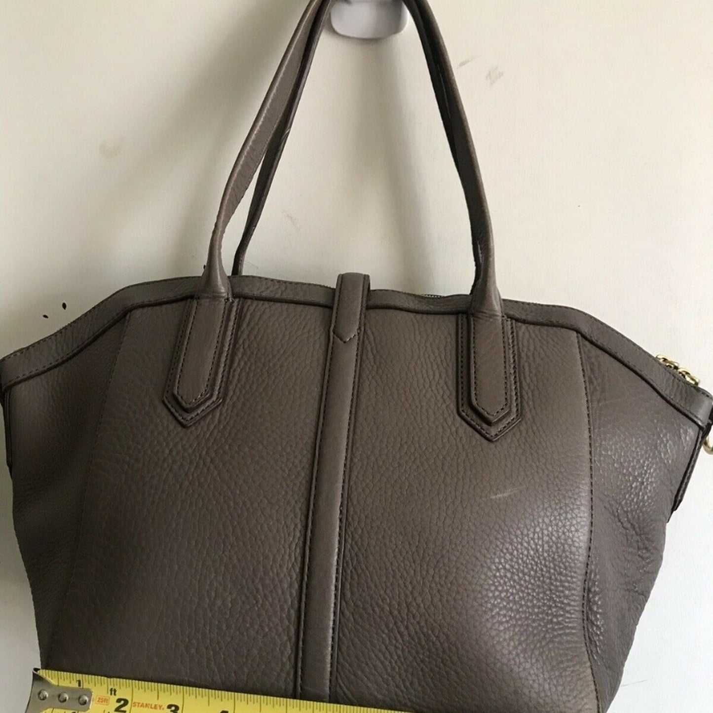 J Crew Large Light Brown Leather Trapeze Tote