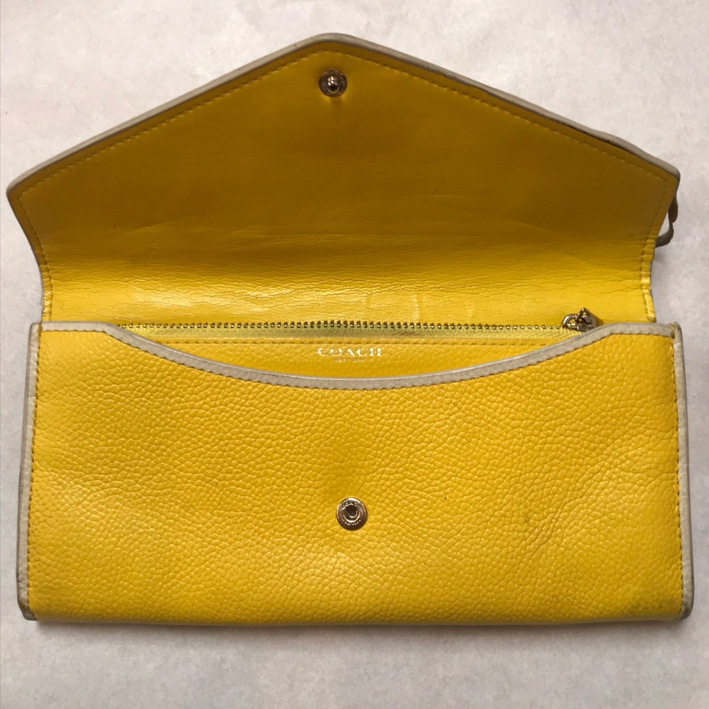 Coach Yellow Rouge Leather Wristlet