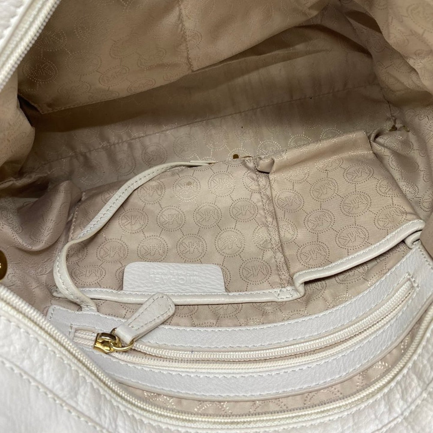 Michael Kors Large White Leather Tote Bag