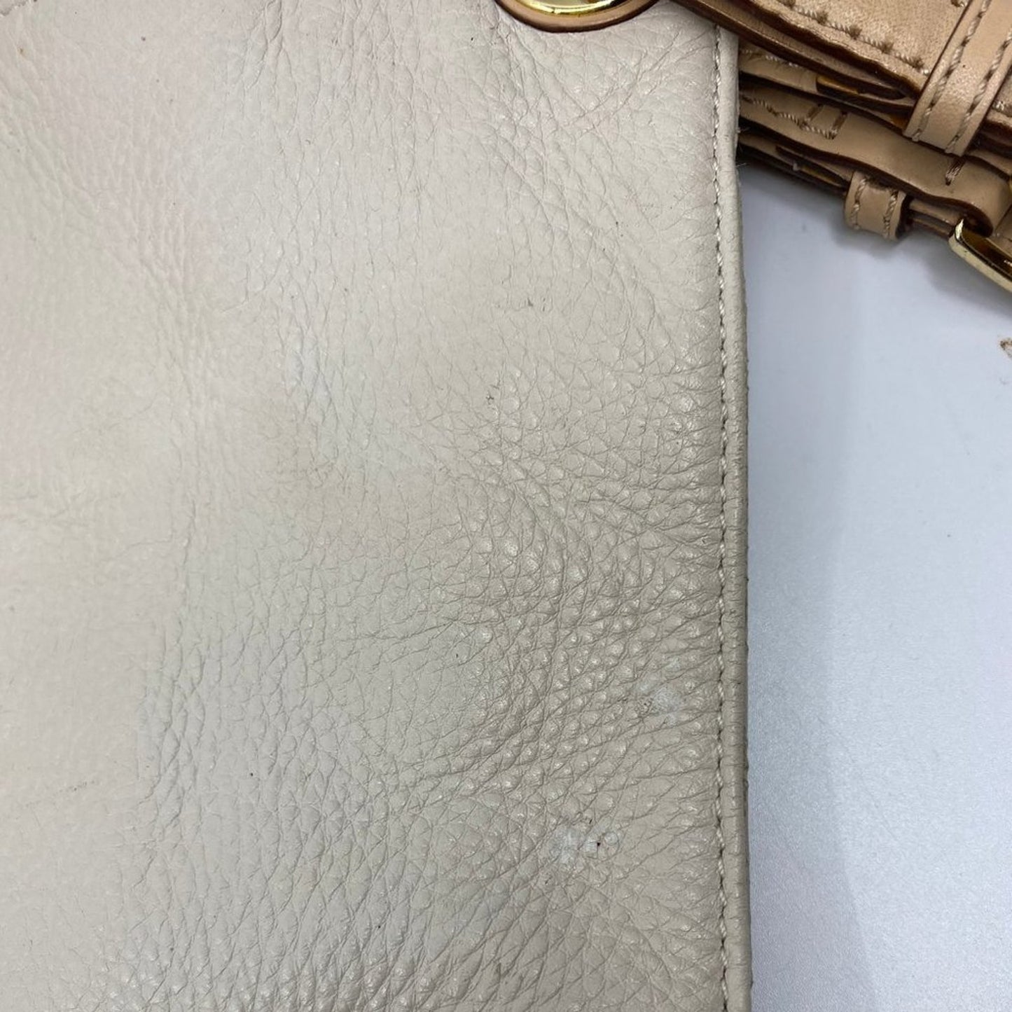 Michael Kors Large White Leather Tote Bag