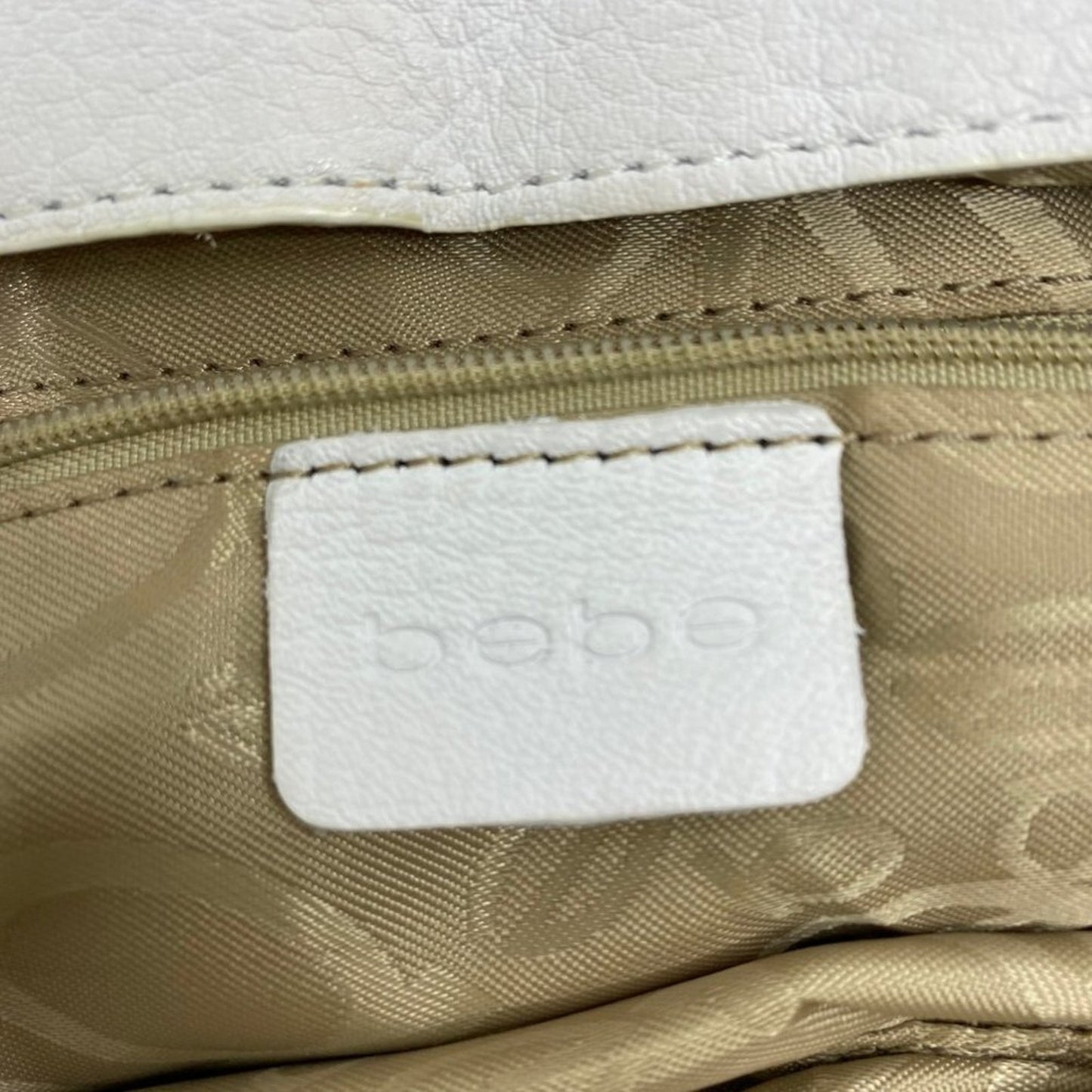 Bebe White Leather Shoulder Bag