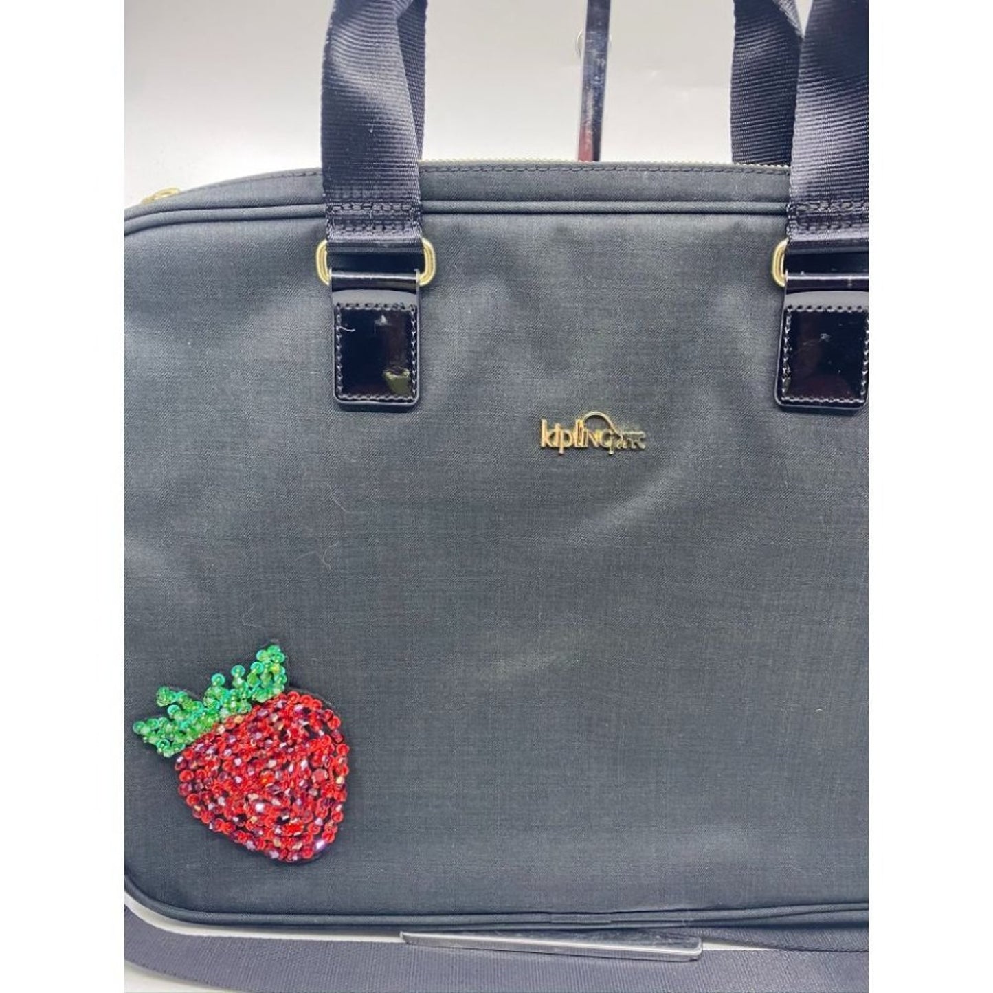 Kipling w/Customized Appliqués Large Blue Tote Bag
