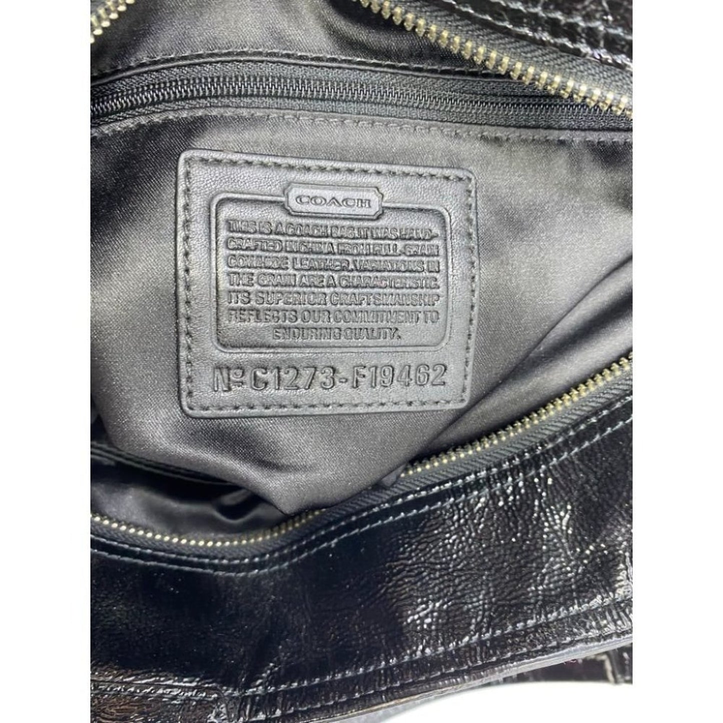 COACH Large Patent Leather Black Shoulder Bag