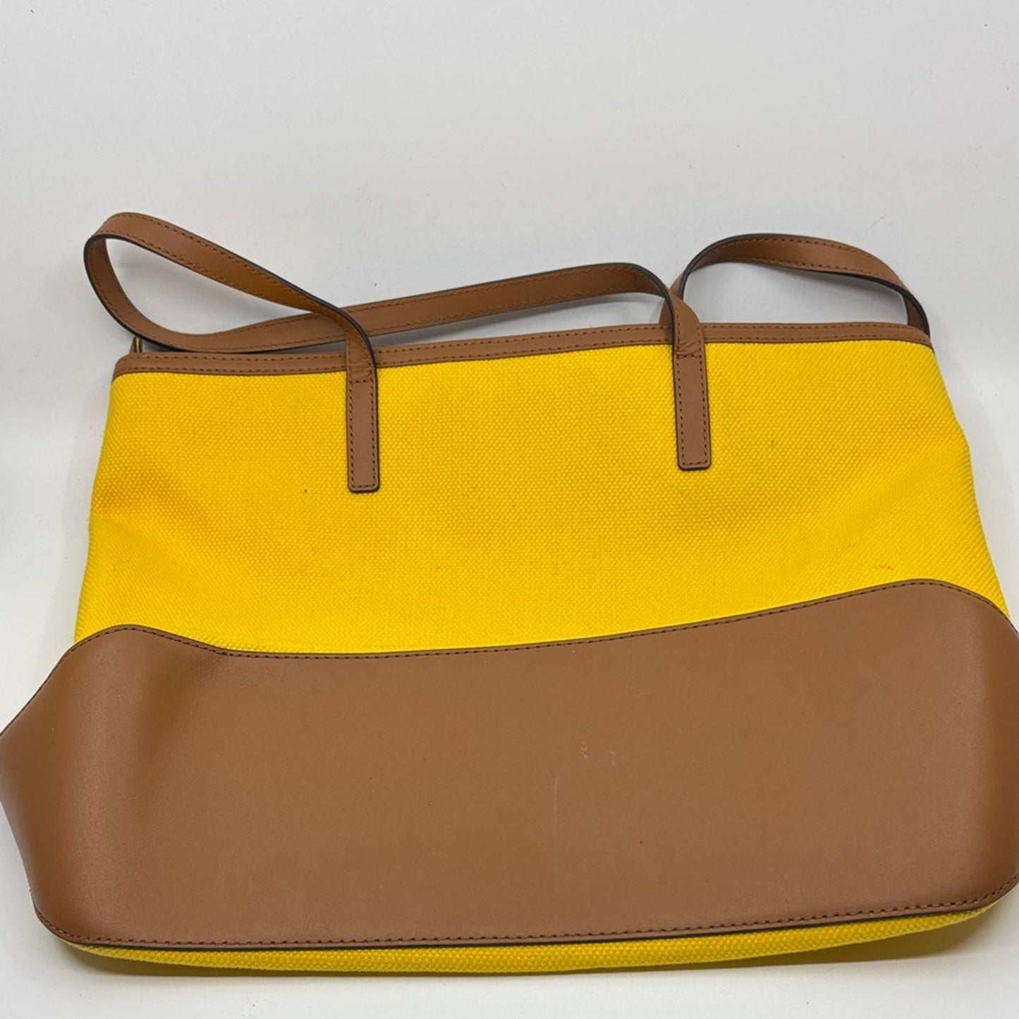 Michael Kors Vibrant Yellow Tote with Tan Accents