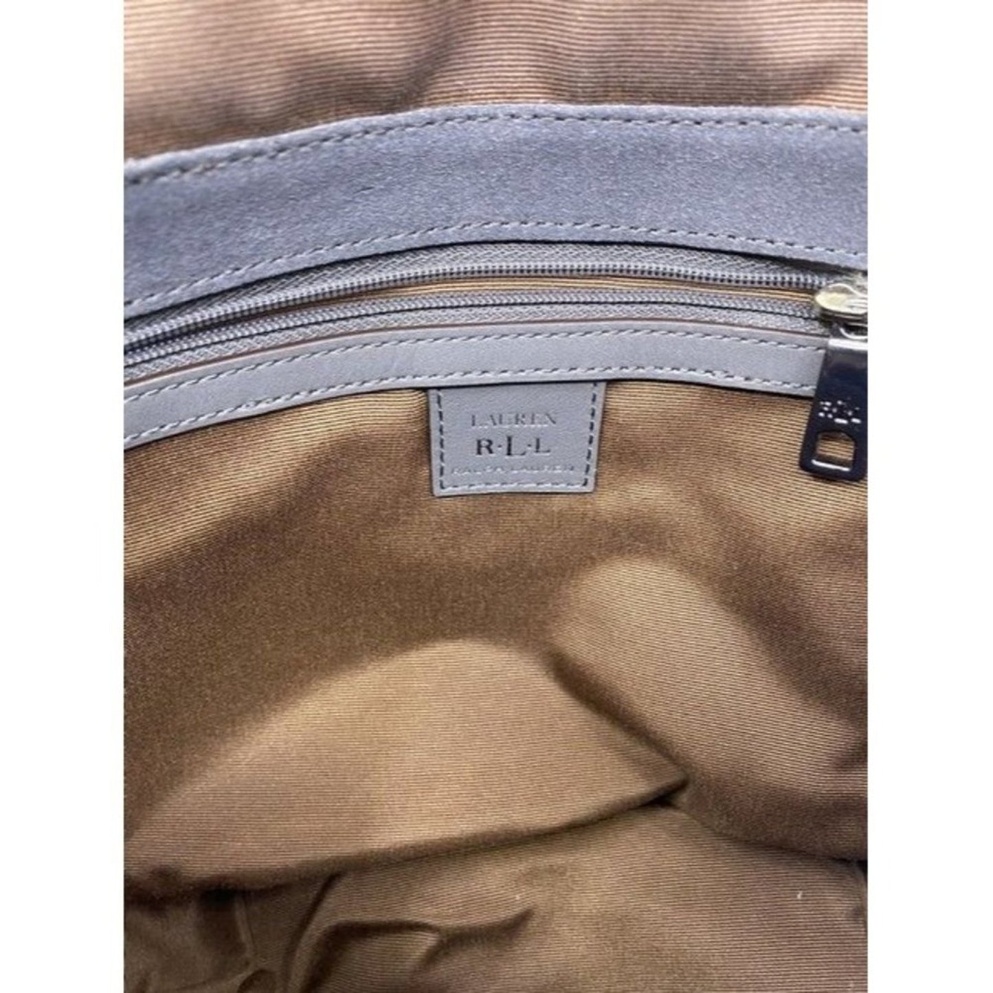 Polo Ralph Lauren Glenmore Saddle Gray Sport Suede Cross Body Bag