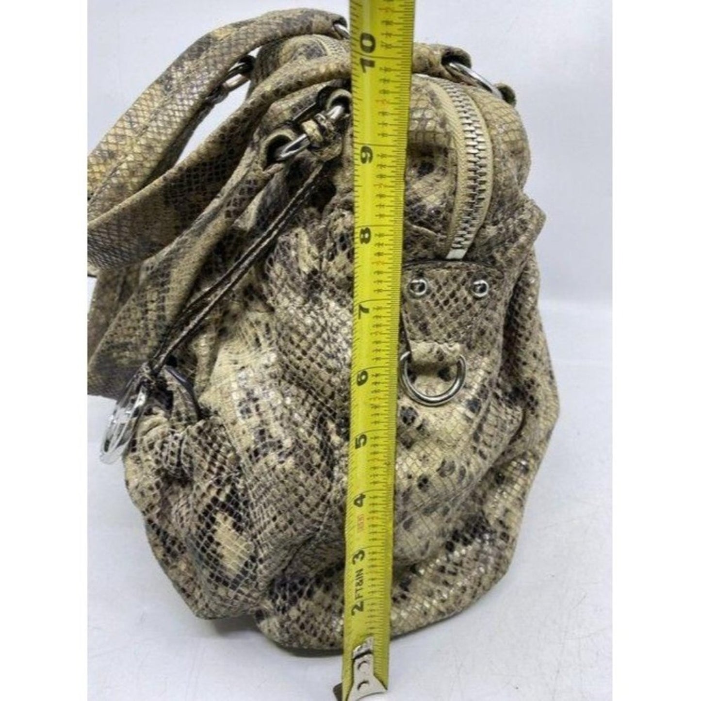 michael kors bag snake print beige leather tote