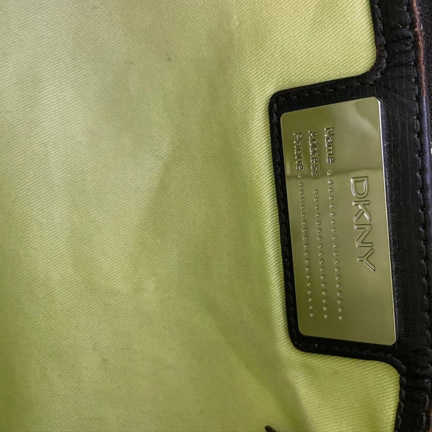 DKNY Brown Tan All Over Logo Fabric Hobo Bag