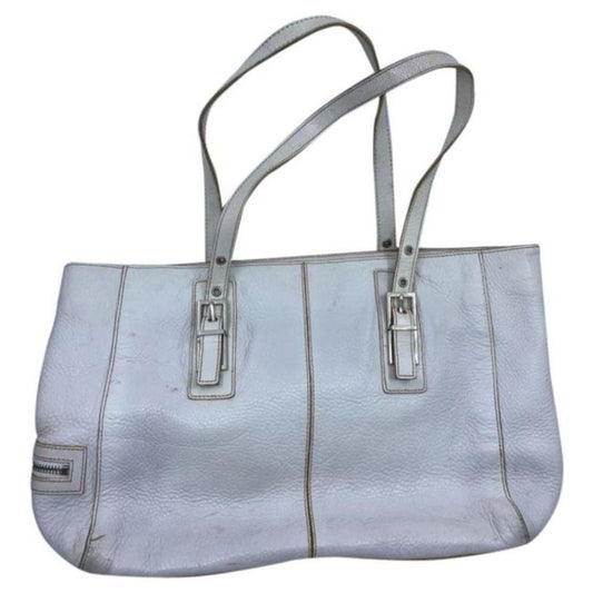 Kenneth Cole White Large Leather Shoulder Bag
