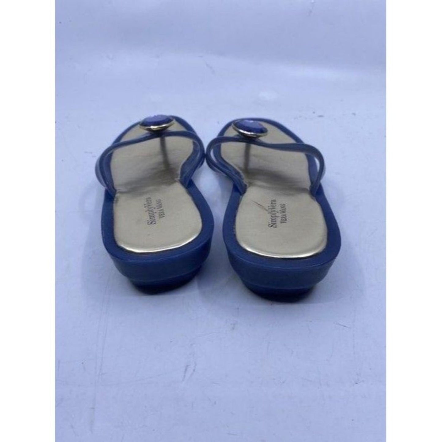 Simply Vera Vera Wang Blue Gold Sandals Size Us
