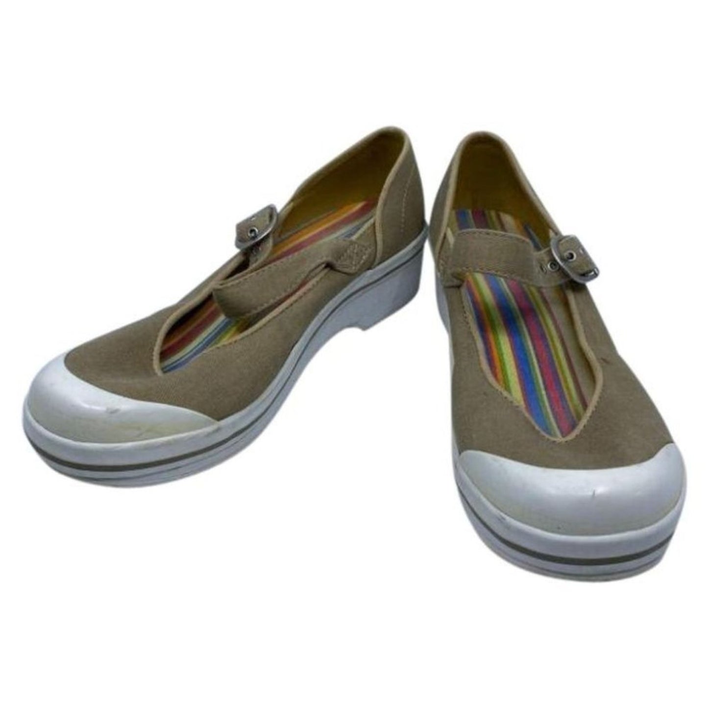 Dansko Tan White Women's Wedge Heels Size 37