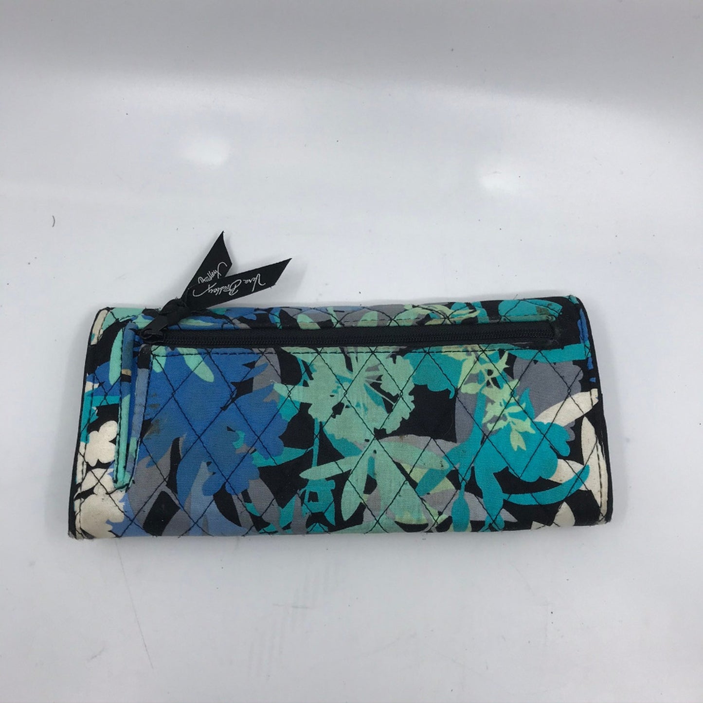 Vera Bradley Floral Design Blue Fabric Wallet
