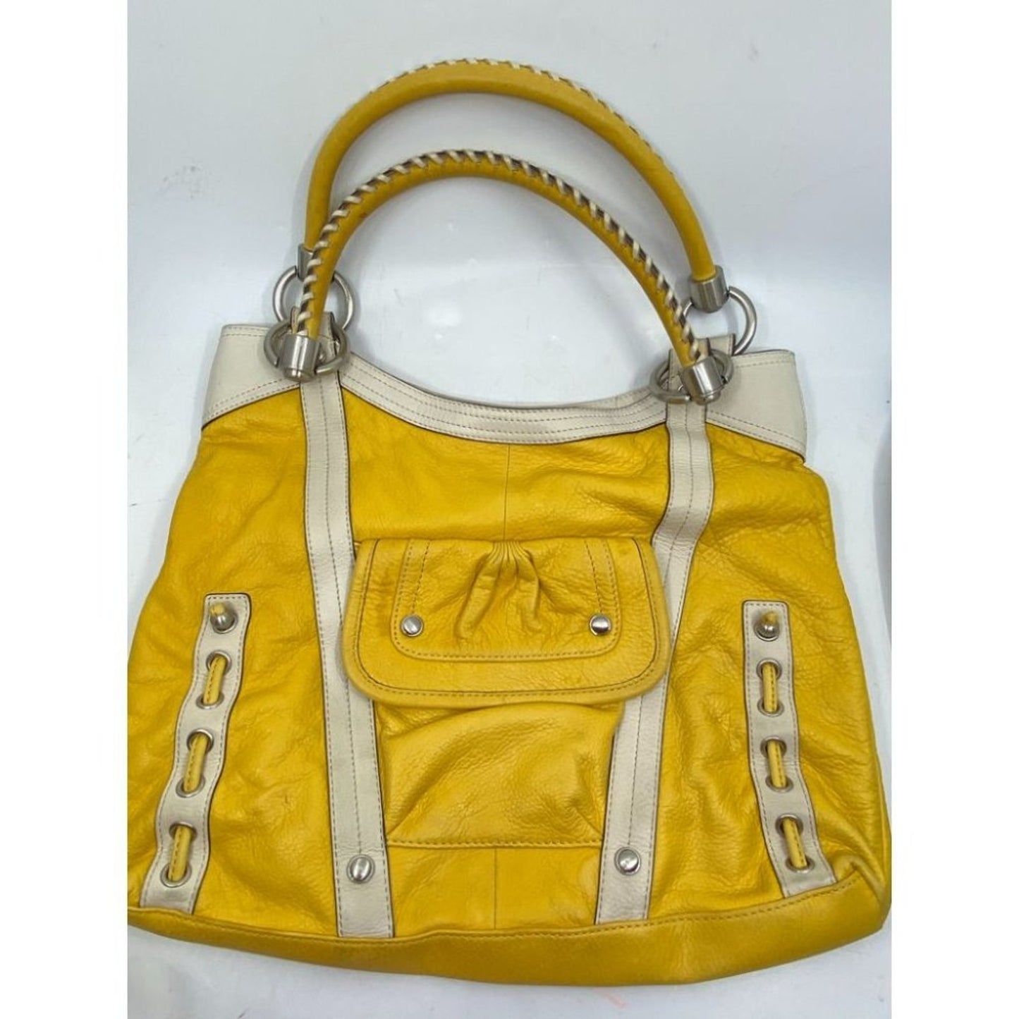 B. makowsky Yellow Leather Shoulder/ Handbag