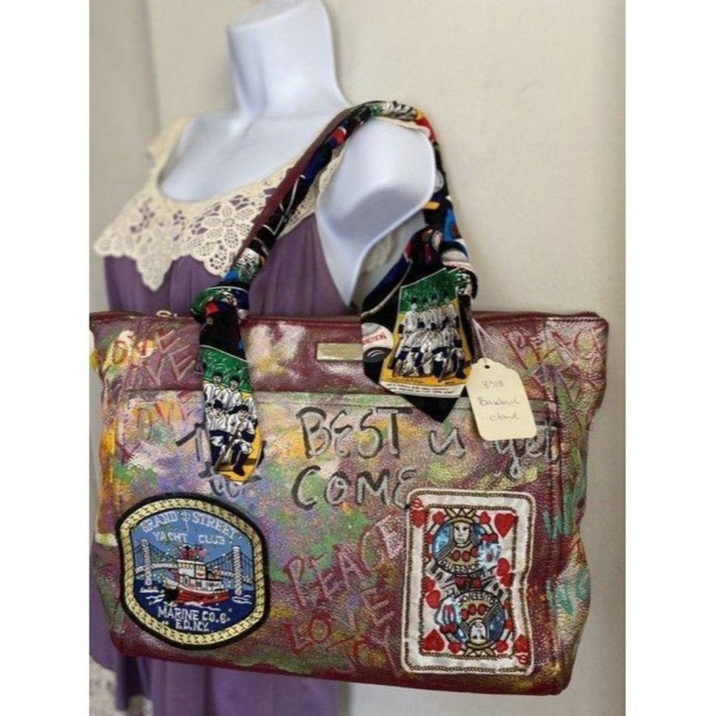 kate spade xl customized artwork and applique mult