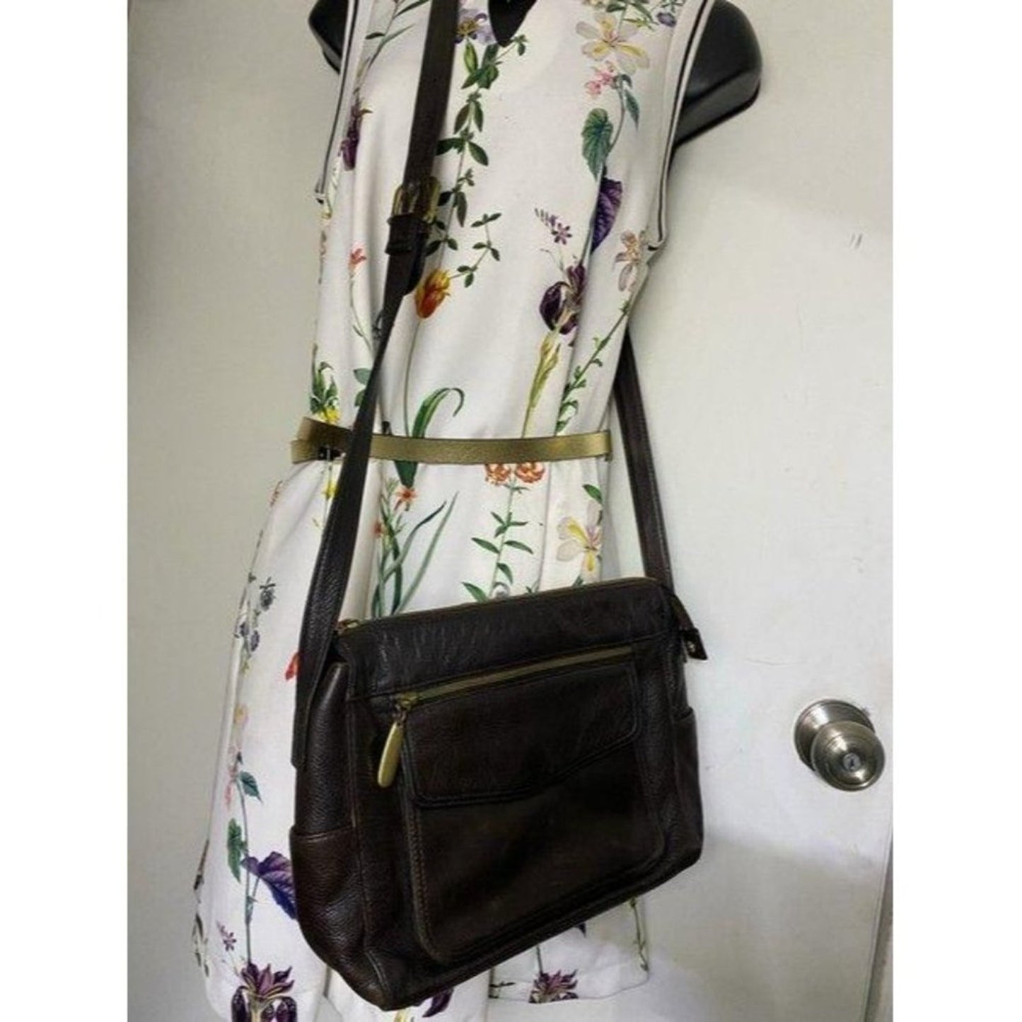 valerie stevens brown leather cross body bag
