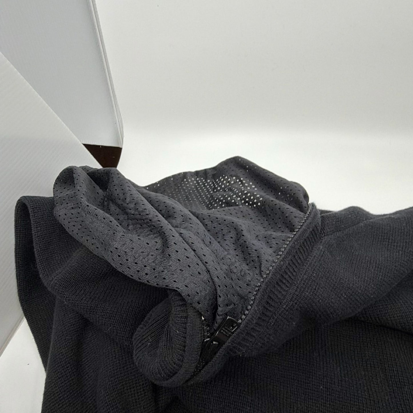Armani Exchange Black Cotton Blend Half-Zip Hooded Sweater M