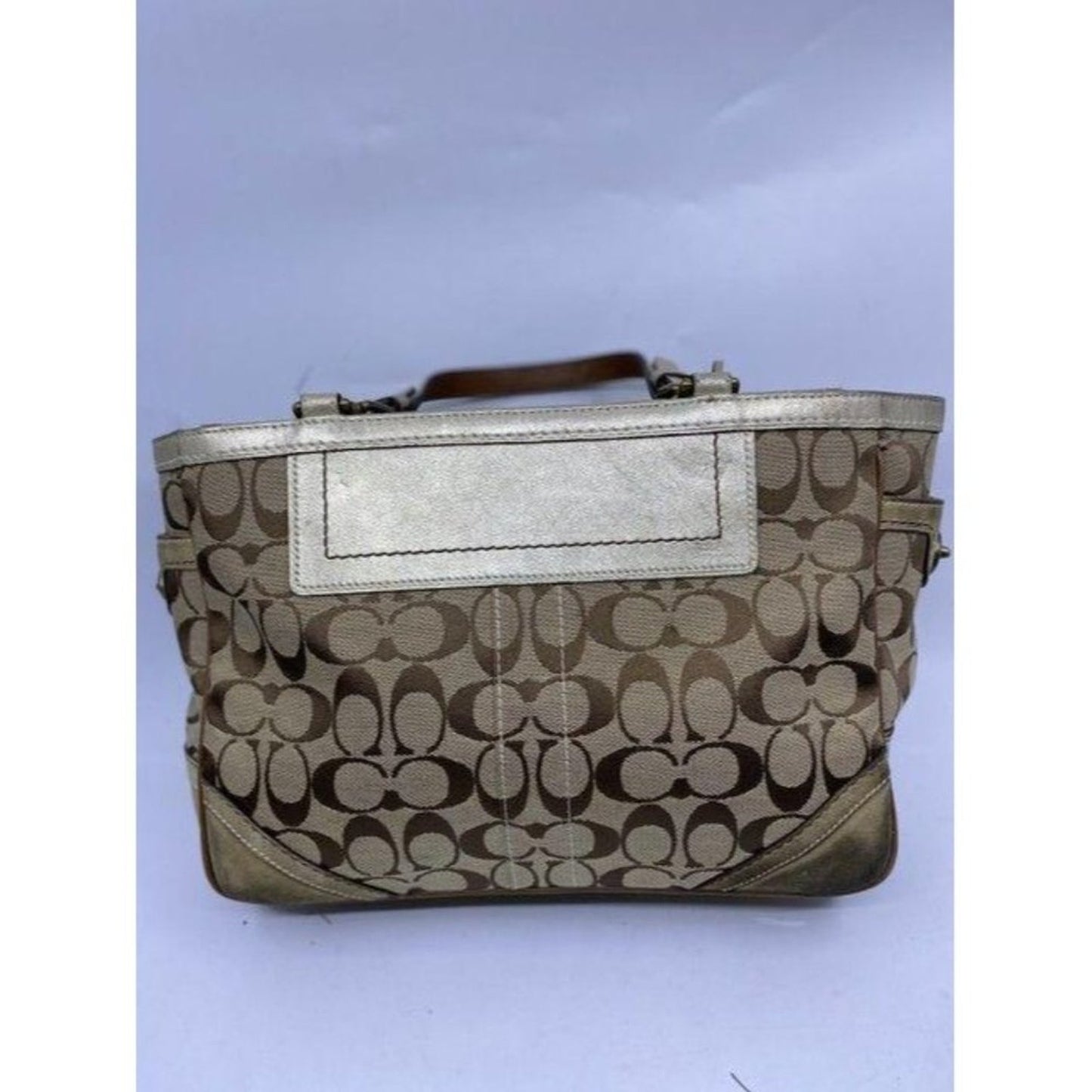 Coach Shoulder Bag Medium Msrp Beige Brown Jacquar