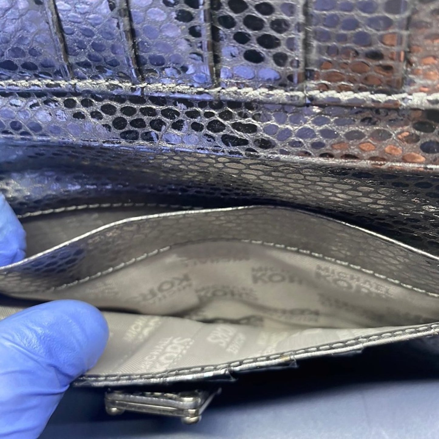 Michael Kors Silver Leather Wallet