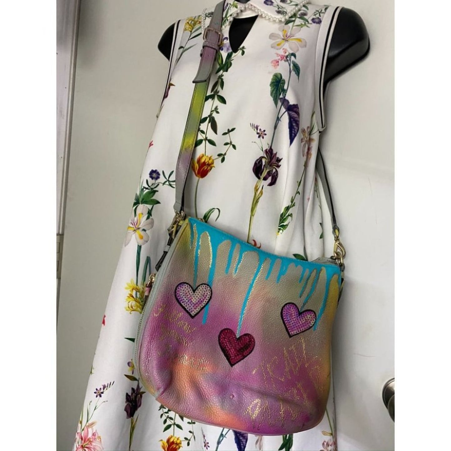 KATE Spade Customized Graffiti Blue Purple Yellow