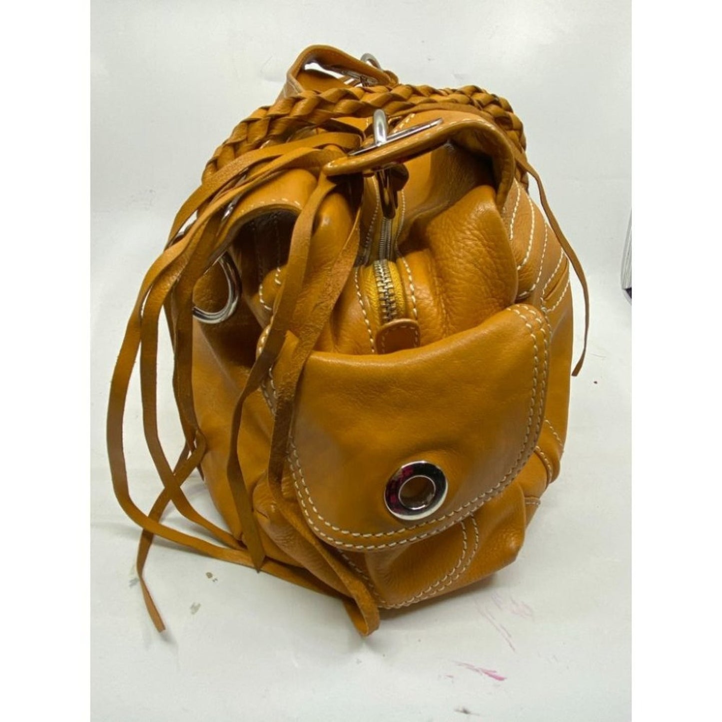 Sondra Roberts Orange Leather Shoulder/ Handbag
