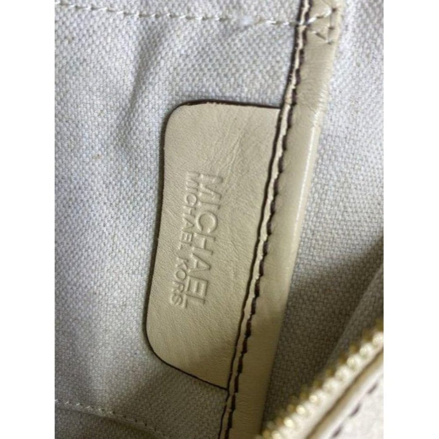 michael kors small handbag beige leather tote