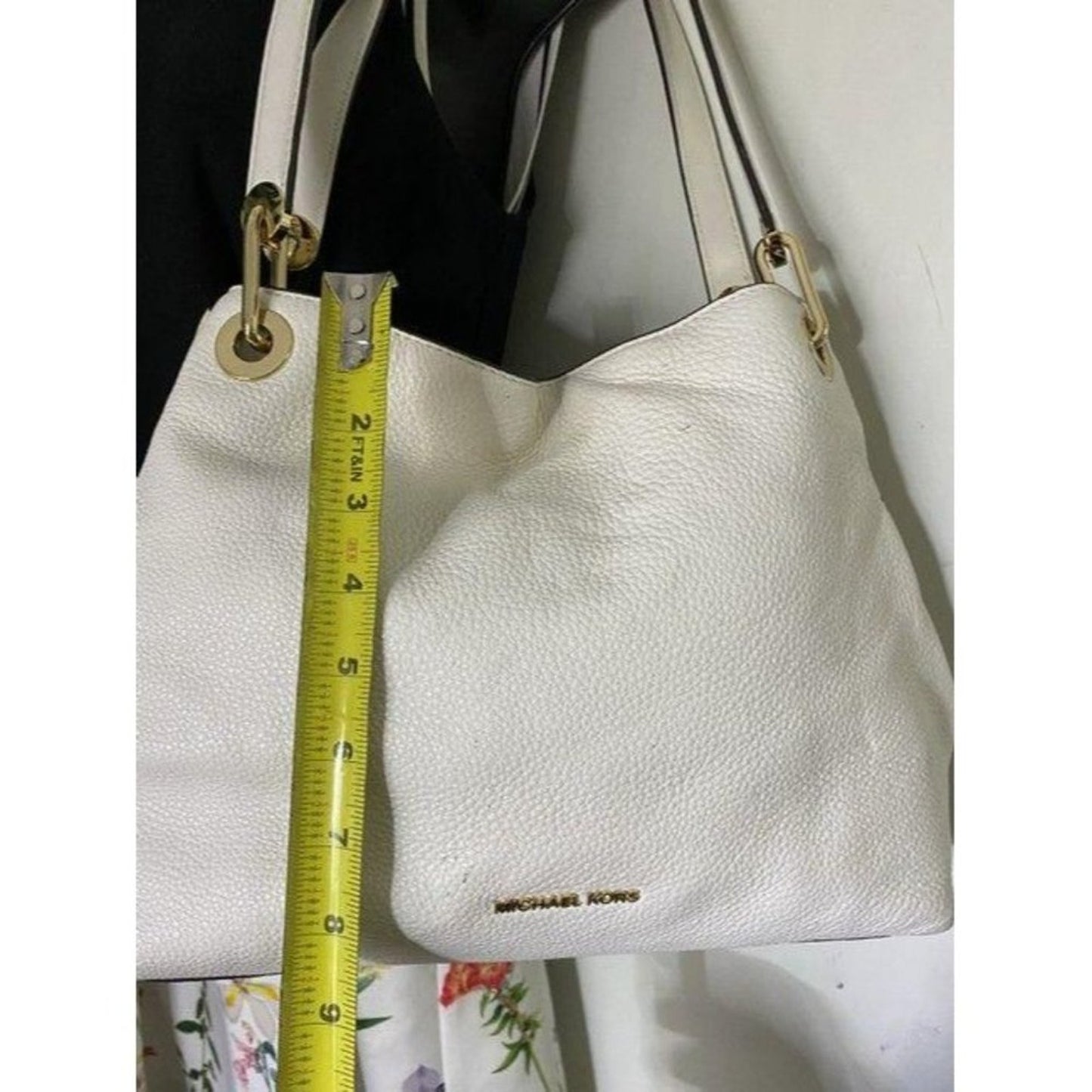 michael kors white leather shoulder bag