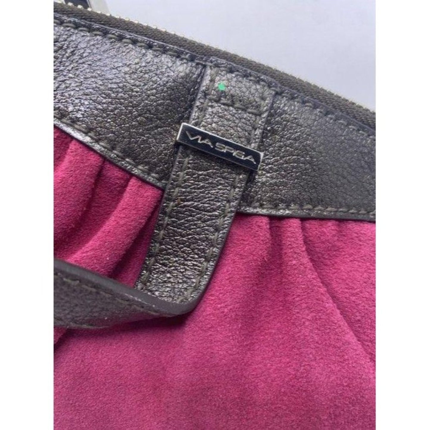 Via Spiga Womens Zipper Wrist Pouch Purse Pink Lea