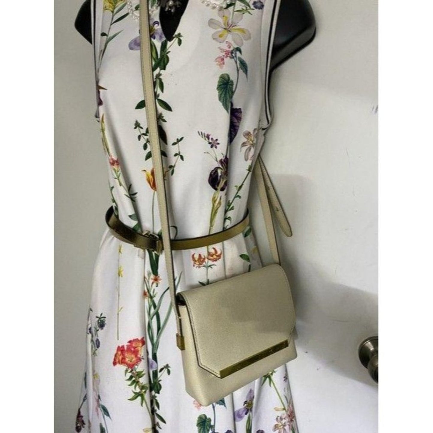 jcrew beige leather cross body bag