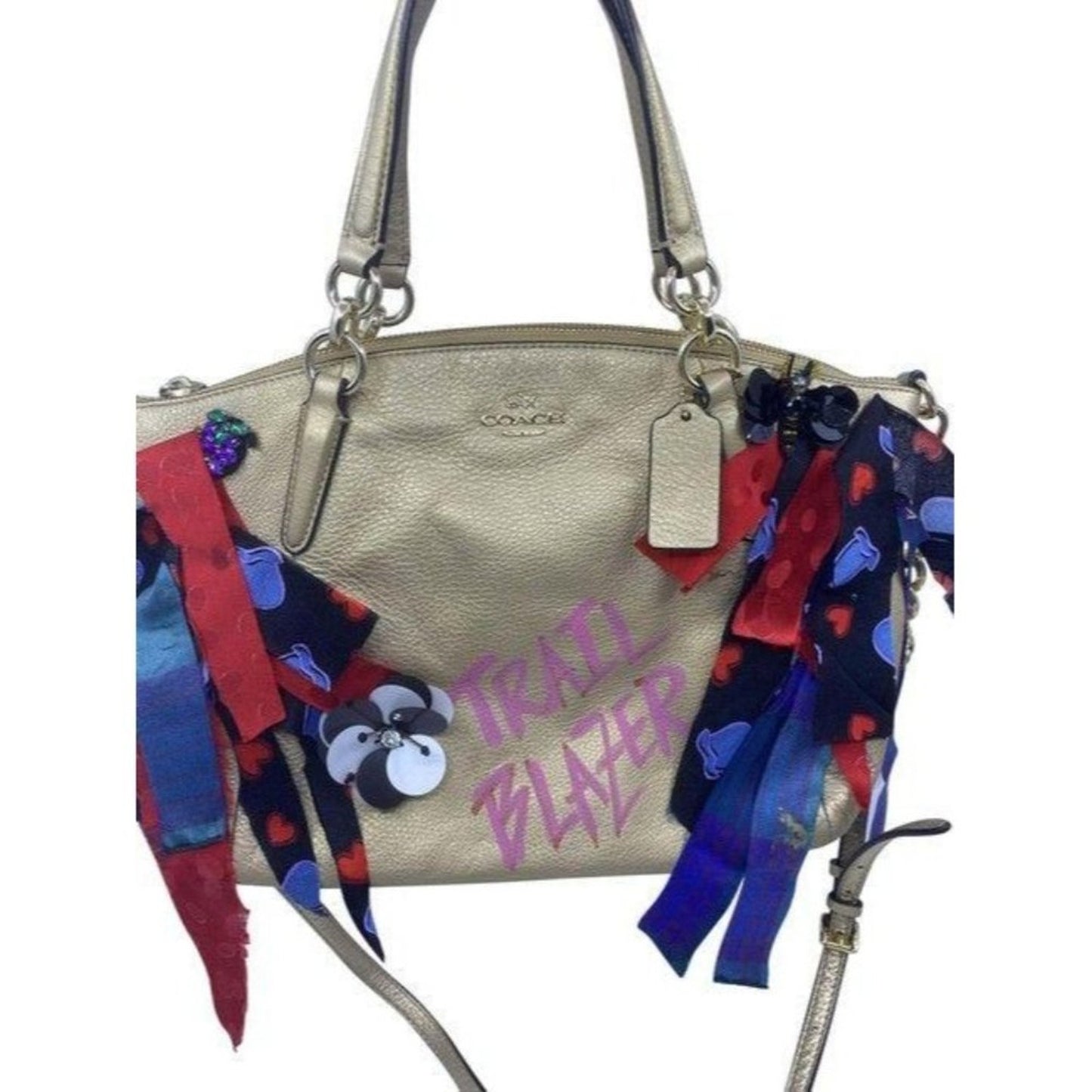 Coach w hand shoulder customized by me w applique