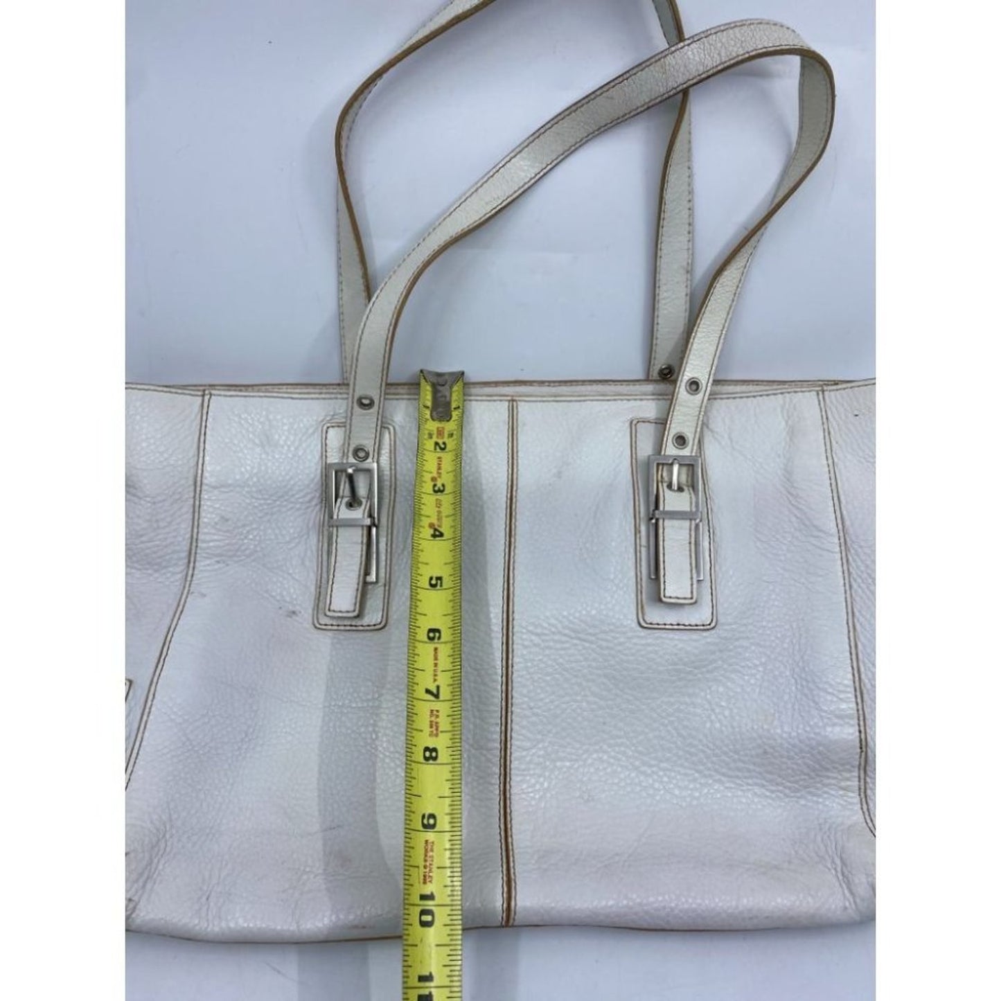 Kenneth Cole White Large Leather Shoulder Bag