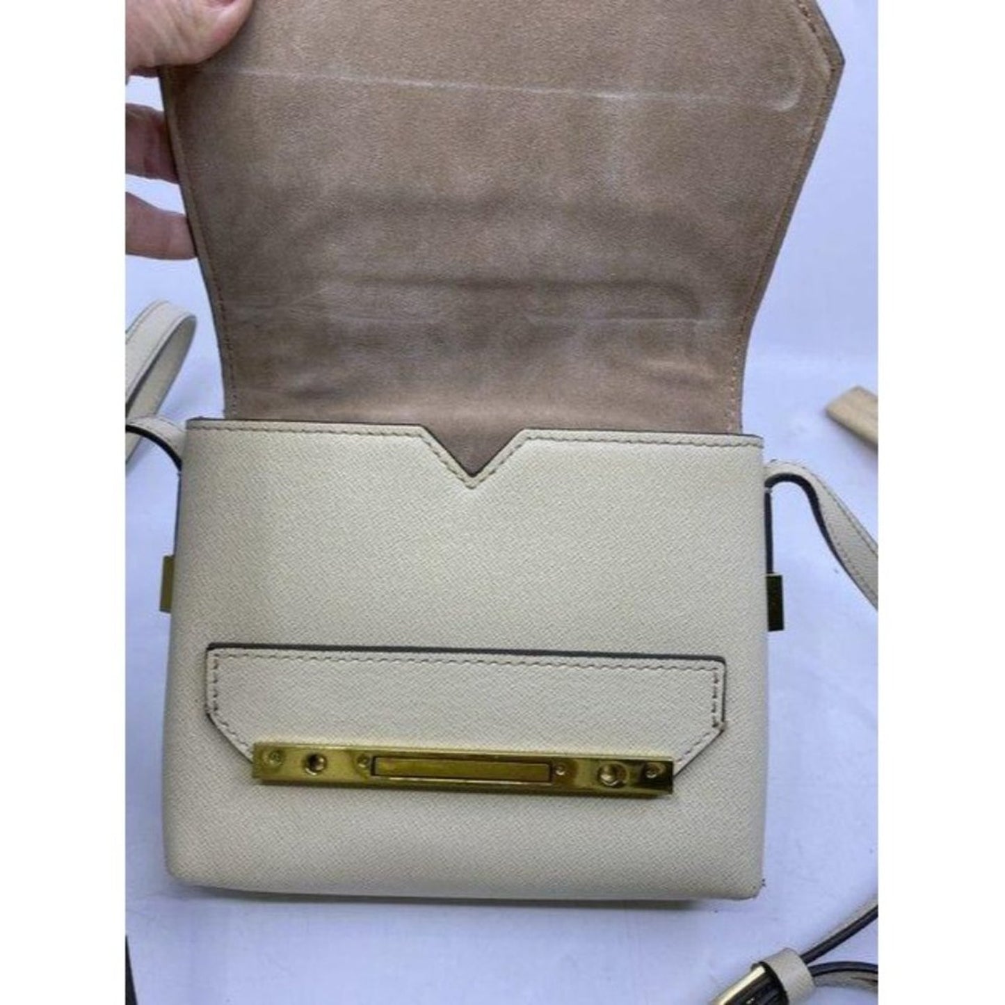 jcrew beige leather cross body bag