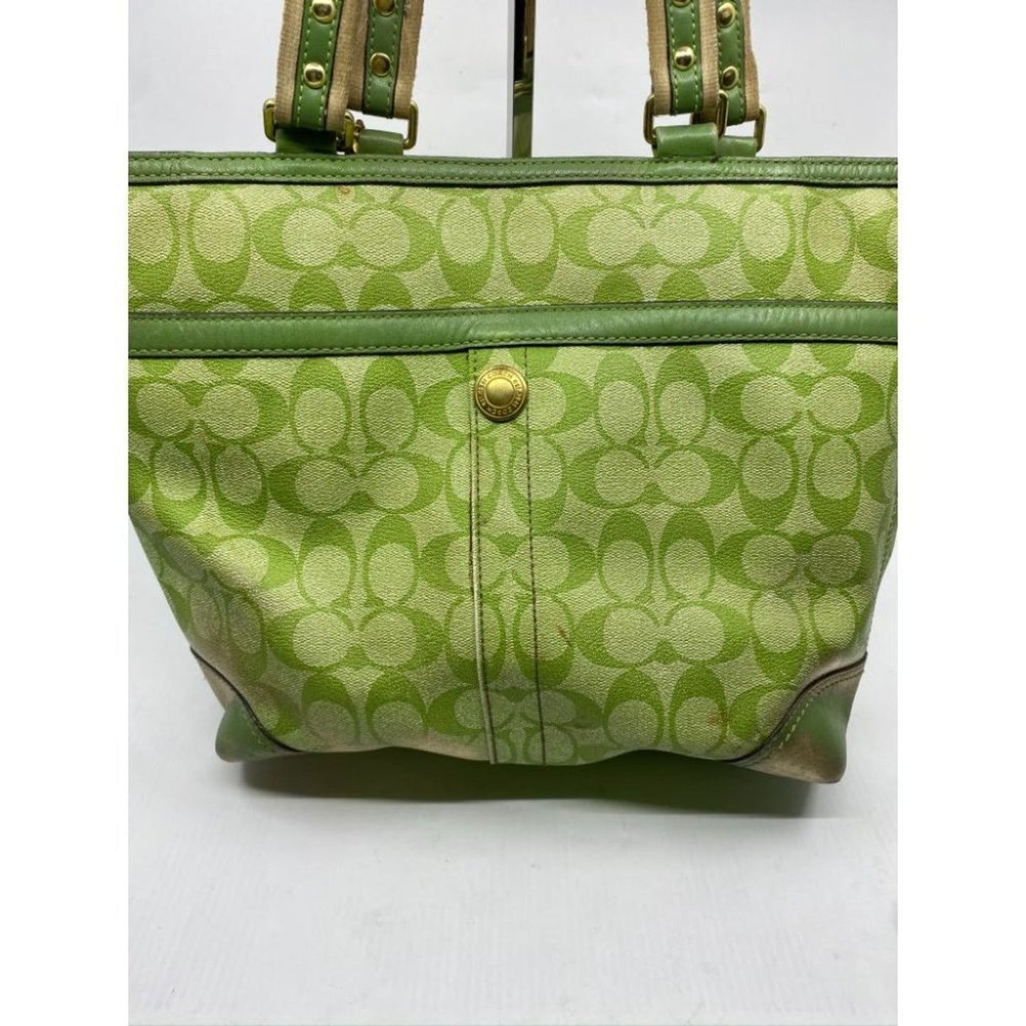 COACH Customized w/ Applique Green Tote Bag