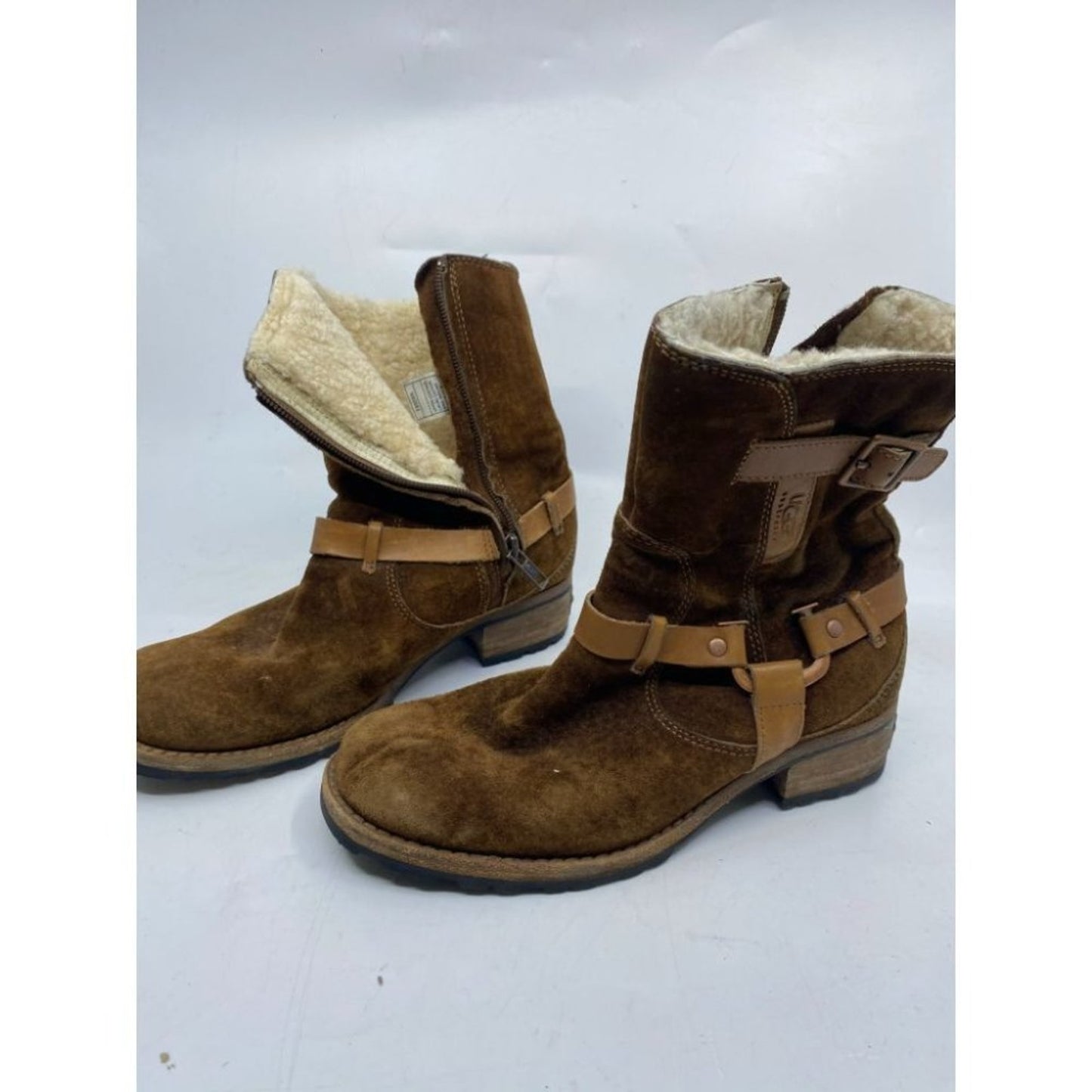 UGG Brown Leather Boots Size 6