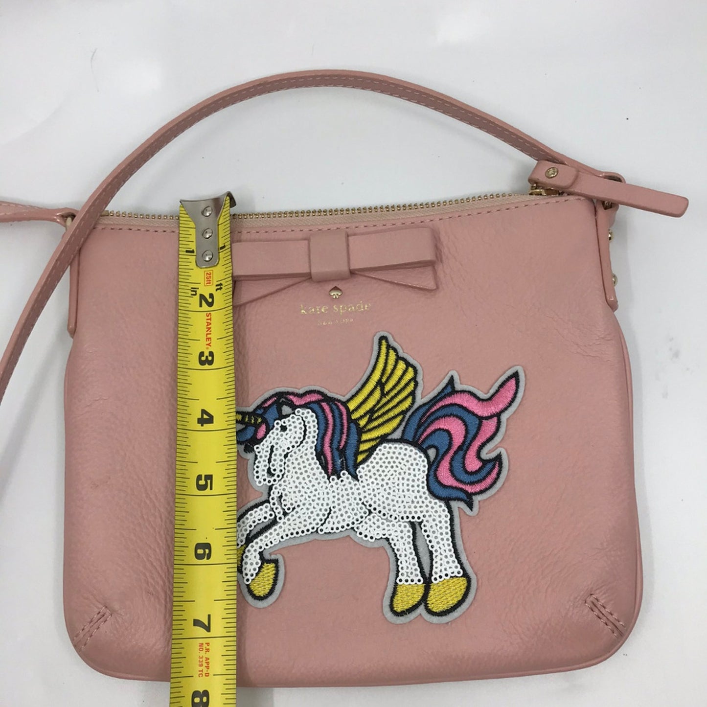 Kate Spade Pink Leather Customized Crossbody Bag