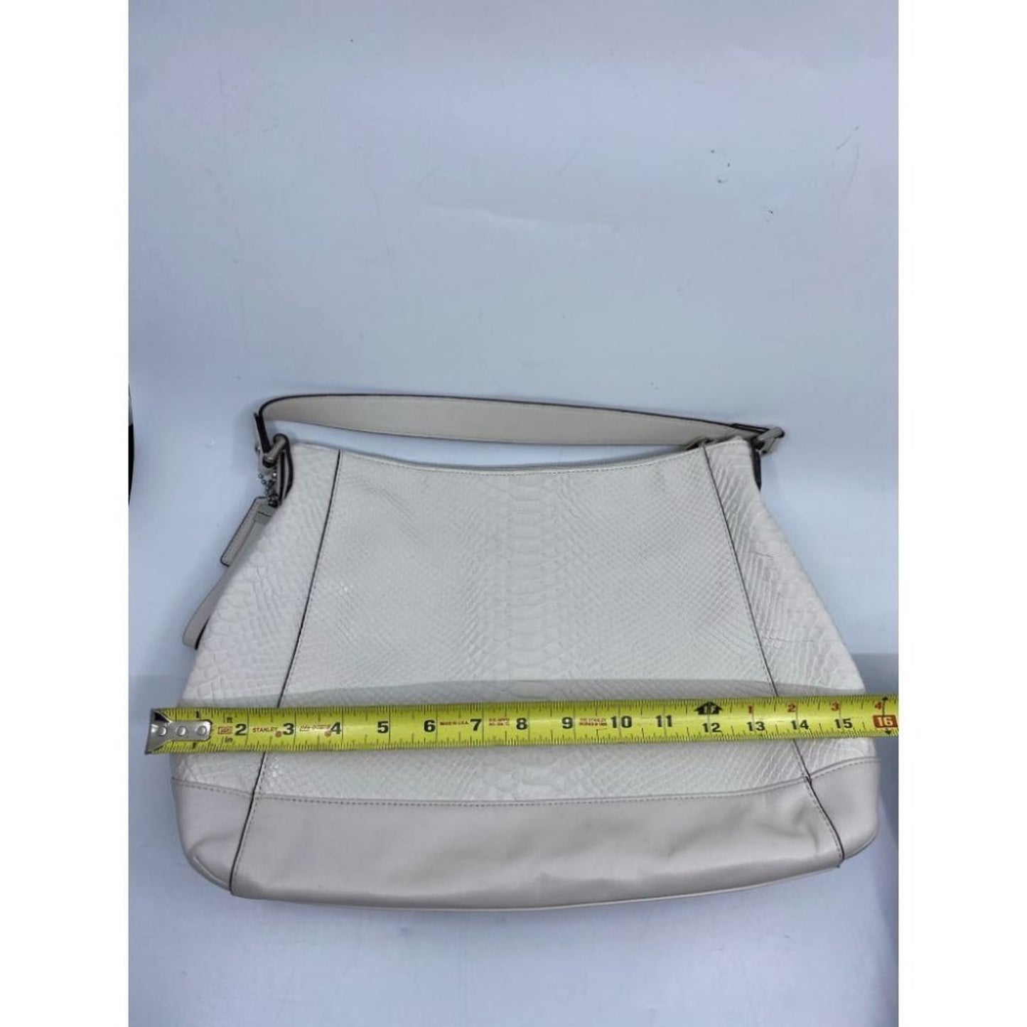 COACH Large White Leather Tote Bag