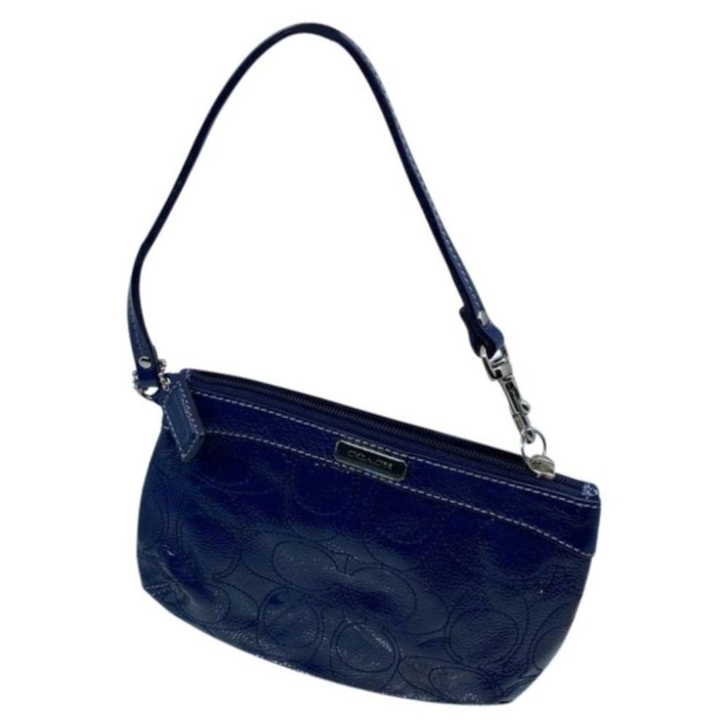 Coach Women's Blue Zipper Wristlet Bag