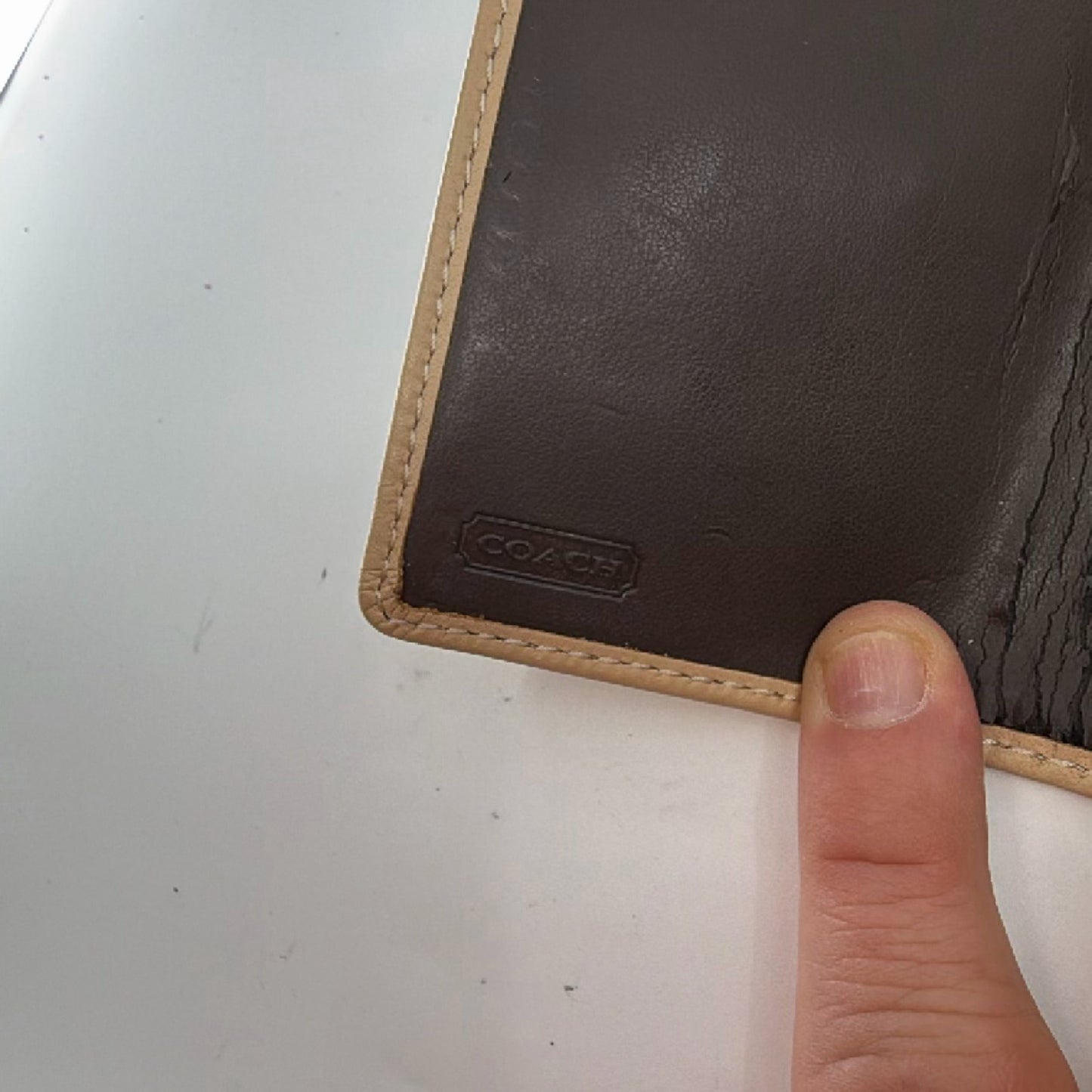 Coach Signature C 6-Ring Brown Coated Canvas Key Case