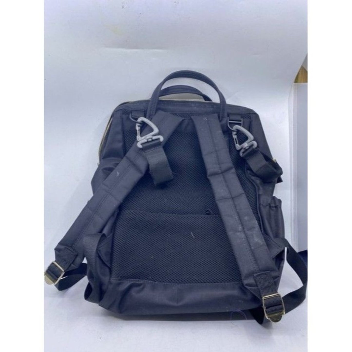 Multi Pocket Black Fabric Backpack