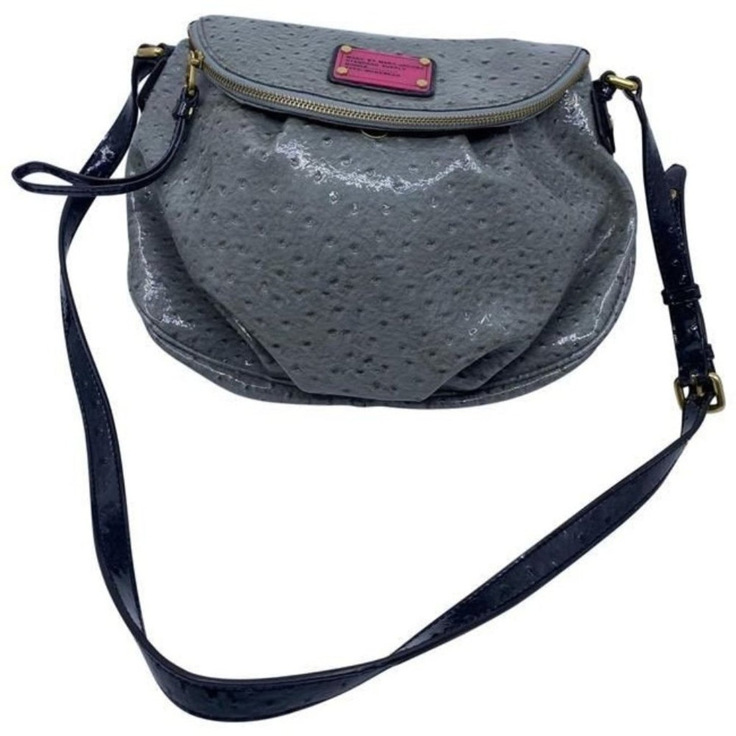 Marc By Marc Jacobs Classic Q Jellybird Natasha Chromiumpink Faux Ostric…