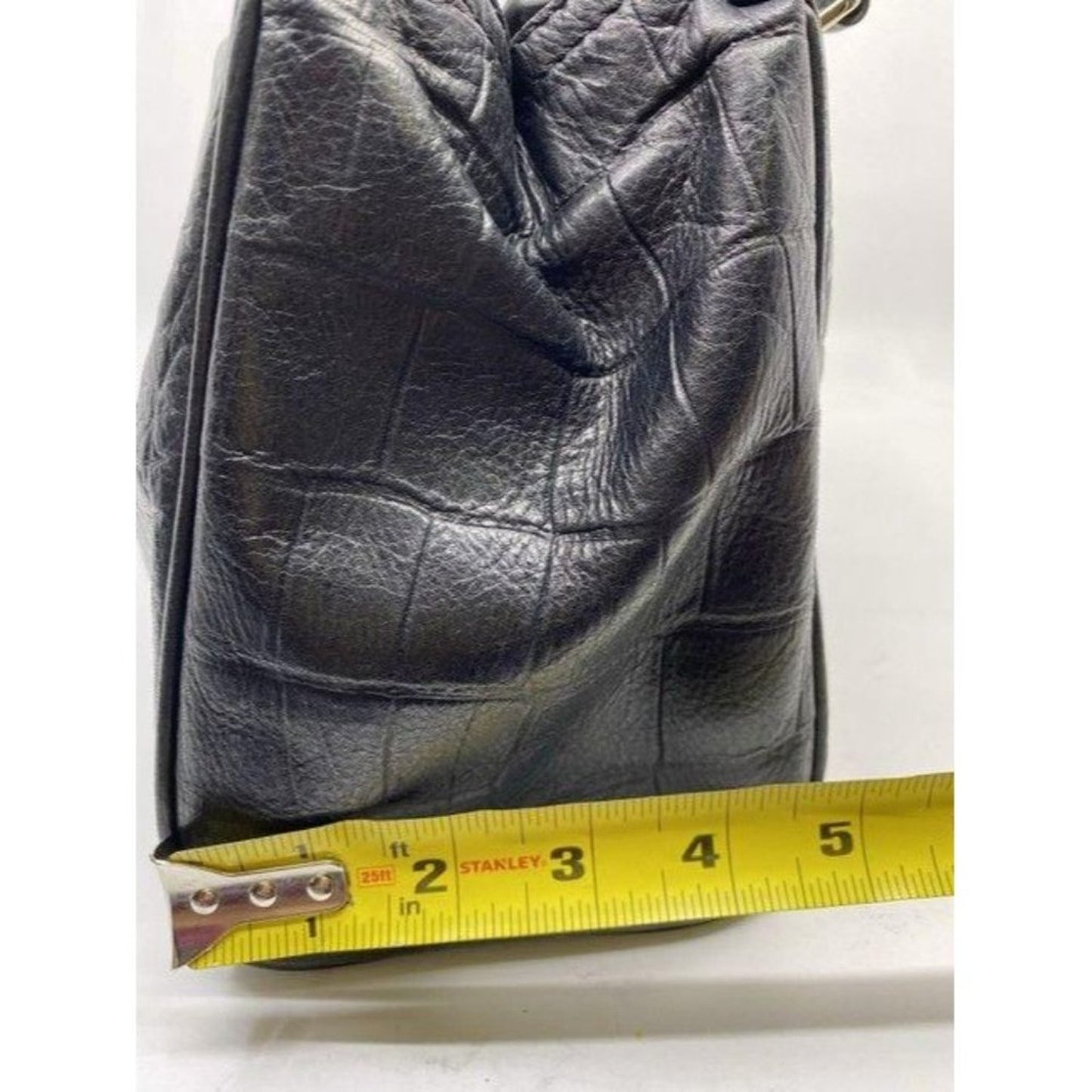 cole haan croc embossed handbag black leather tote