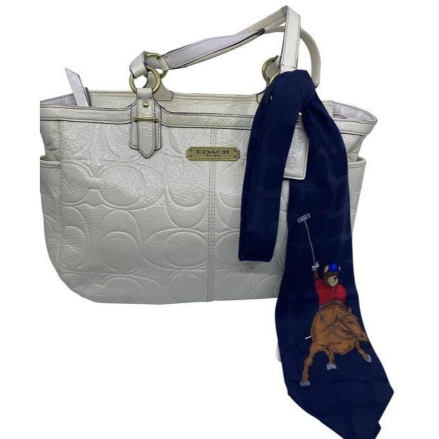 coach w w detachable specialty tie accent cream sh